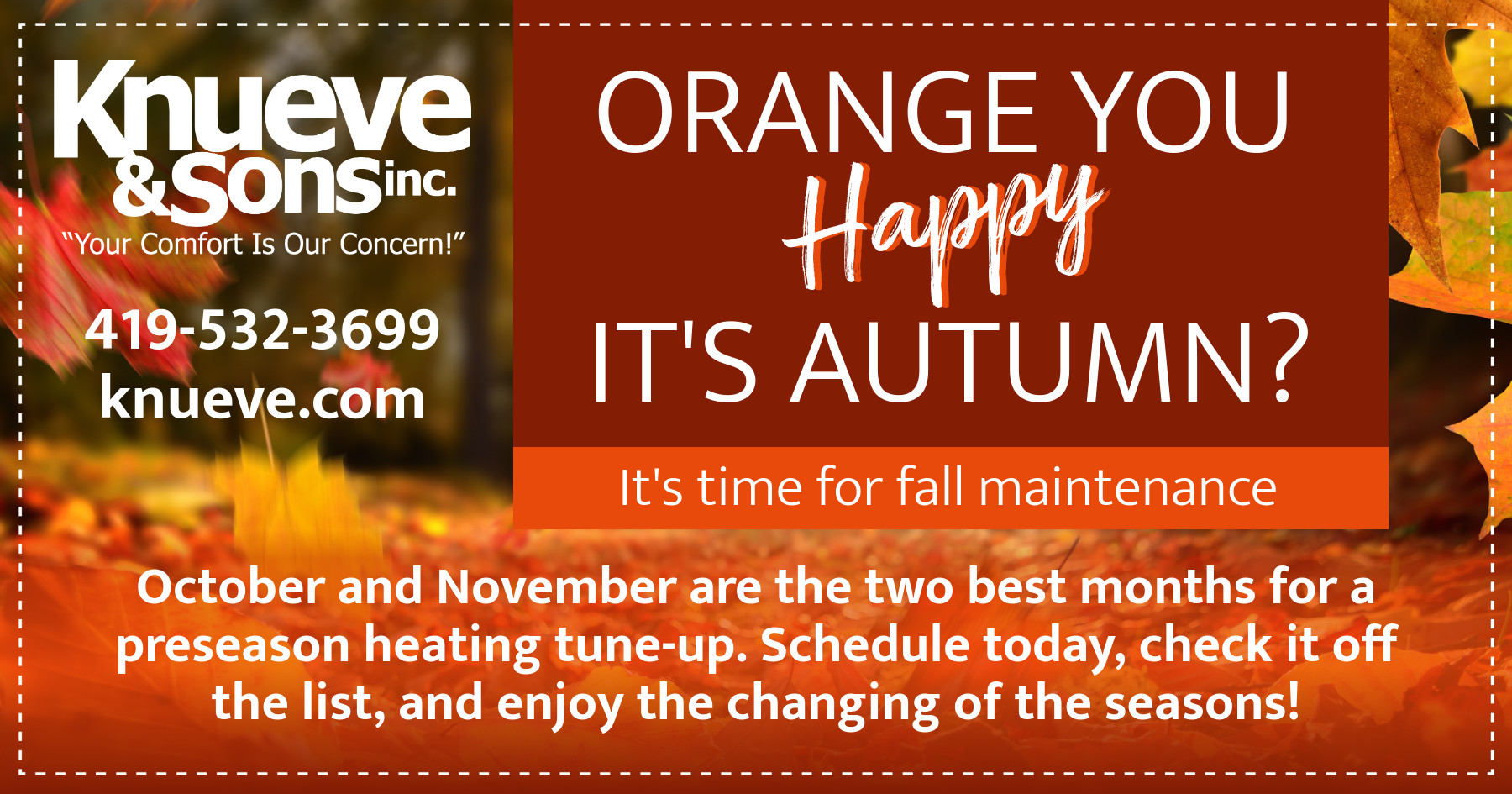 Schedule your fall maintenance today!