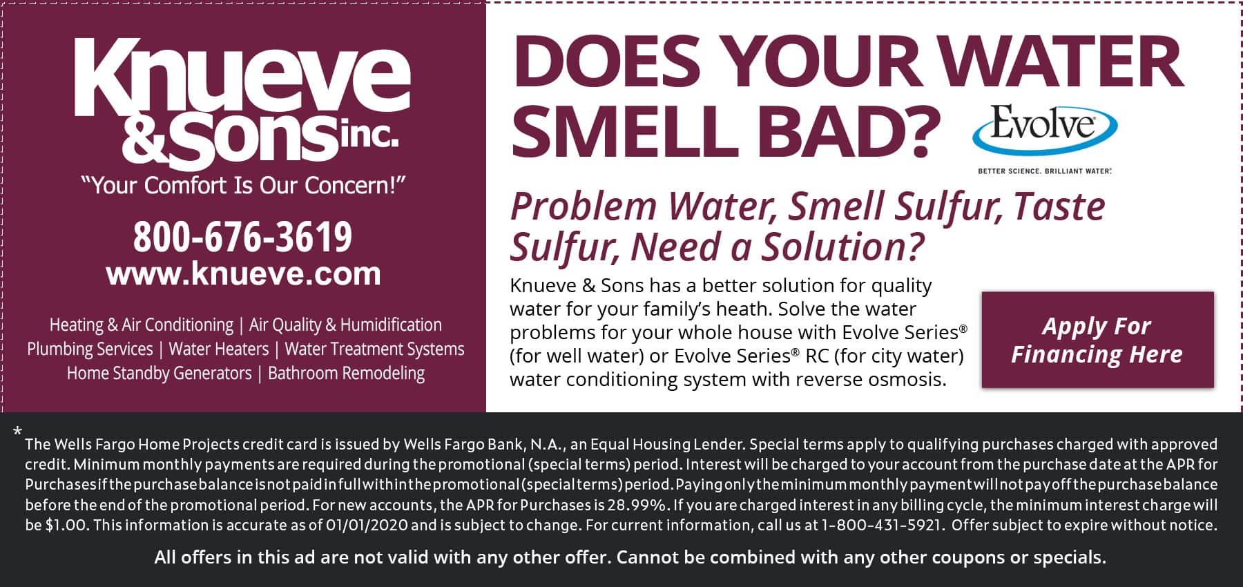 Solve water problems for your whole house with Evolve Series (for well water) for Evolve Series RC (for city water) water conditioning system with reverse osmosis.