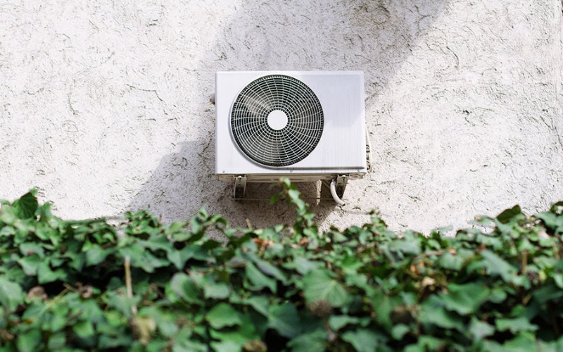 A central air conditioner attached to a home in Findlay